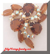 Topaz Rhinesotnes Glitzy Vintage Brooch