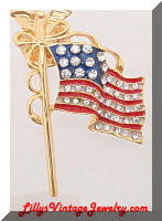 Patriotic Flag Eagle Lapel Pin