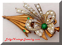 Vintage Art Modern Umbrella Bow Brooch