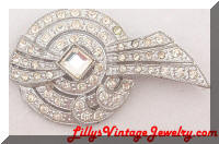 Vintage Art Deco Rhinestones Brooch