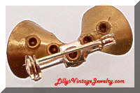 Vintage Golden Rhinestones Bow Pin