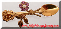 Vintage Sweetheart Spoon Floral Heart Pin