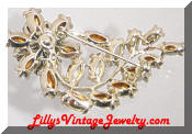 topaz ab rhinestones flower brooch