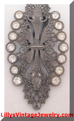 Art Deco Rhinestones Dress Clip