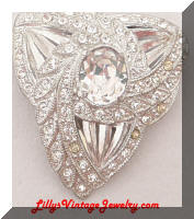 Vintage spinning art deco rhinestones dress clip