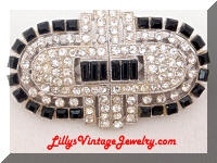 Art Deco Rhinestones Convertible Duette Dress Clips Brooch