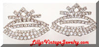 Vintage Rhinestones Crowns Shoe Clips