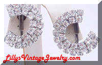 Vintage  Circular Rhinestones Convertible Earrings