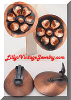 Vintage Copper Floral Earrings