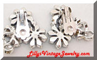 Vintage CORO Blue Rhinestones Floral Earrings