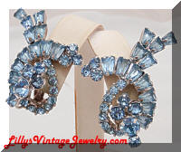 DeLizza and Elster JULIANA Blue Rhinestones Earrings Climbers