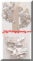 Glitzy Vintage EISENBERG ICE Rhinestones Floral Earrings