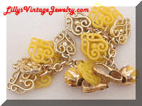 HONG KONG Vintage Plastic Filigree Dangle Earrings