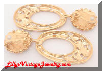 Jose BARRERA for AVON "Fashion Flowers" large Hoop Earrings