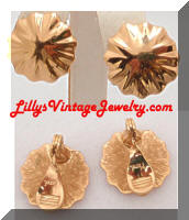 Vintage MONET Golden Shells Earrings
