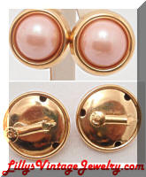 Napier faux Pearl button earrings vintage