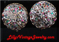 Sarah COVENTRY Confetti Button Vintage Earrings