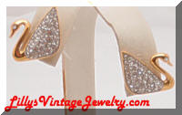 Contemporary SWAROVSKI Rhinestones Swans Earrings