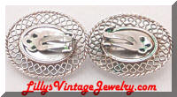 WHITING and DAVIS Metallic Silver Cabochan Earrings