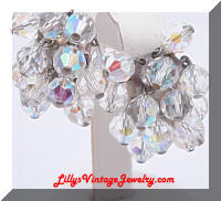 Vintage Crystal AB Dangle Glass Beads Earrings