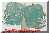 Blue Confetti Chunky vintage earrings