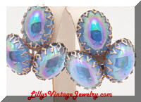 Vintage Carnival Glass Cabochons Earrings