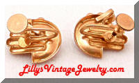 Vintage Retro Modern Rhinestones Golden Earrings