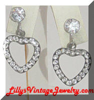 Dangle rhinestones Hearts dangle earrings