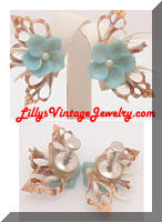 Vintage Sea Shells Floral Earrings