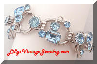 DeLizza & Elster JULIANA Blue Rhinestones 5 Link Bracelet