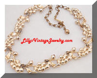 BSK AB Rhinestones Golden Vintage Necklace