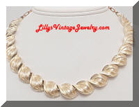 Vintage CORO Textured Golden Twisting Necklace