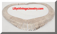 Fluid Silver tone Modernist Fringe Necklace