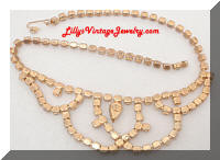 Vintage By GALE Canary Yellow Rhinestones Bib Necklace