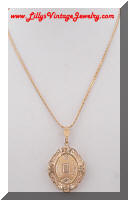 Gold tone Floral Locket Necklace