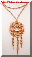 Vintage Golden Nugget Dangle Pendant Necklace