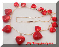 HOBE Long Strawberries Dangling Necklace