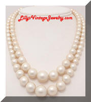 Vintage JAPAN faux Pearls 2 Strand Necklace