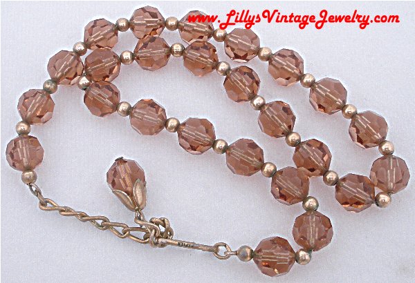 Napier topaz glass beads necklace 1 JPG