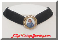 W. GERMANY Boy Blue Portrait Cameo Choker Necklace