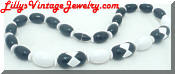 Avon black and white plastic beads necklace