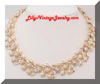 Vintage Golden Floral Mums Collar Necklace