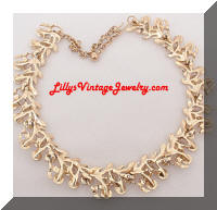 Vintage Golden Floral Mums Collar Necklace