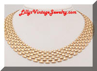 Vintage Golden Tank Tracks Collar Necklace
