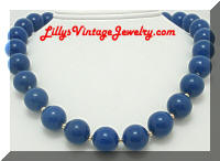 Vintage Navy Blue Beaded Necklace