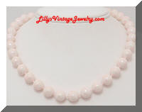 Vintage Pale Pink Crackle Beads Necklace