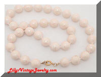 Vintage Pale Pink Crackle Beads Necklace
