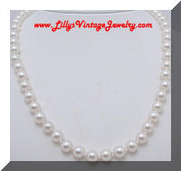 Classic Vintage Glass faux Pearls Hand Knotted Necklace