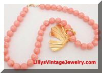 Pink Glass Beads Enamel Necklace with Enhancement