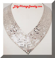 Vintage Silver Fluid Mesh Kerchief Scarf Necklace